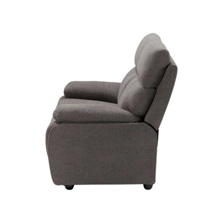 Canapé fixe 2 places gris foncé en tissu polyester - MIGUELOR