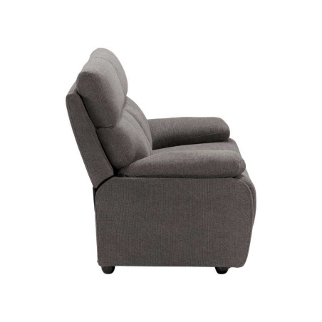 Canapé fixe 2 places gris foncé en tissu polyester - MIGUELOR