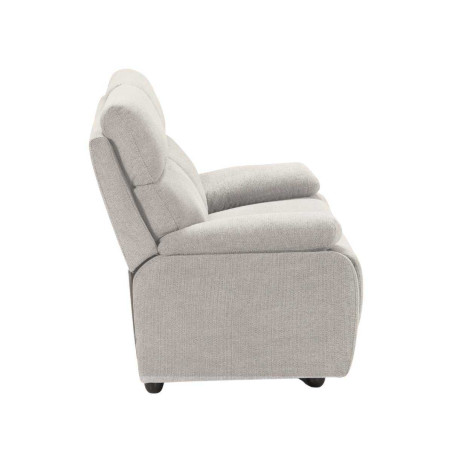 Canapé fixe 2 places gris clair en tissu polyester - MIGUELOR