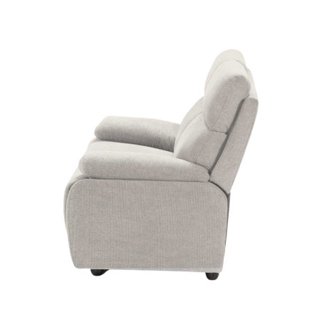 Canapé fixe 2 places gris clair en tissu polyester - MIGUELOR