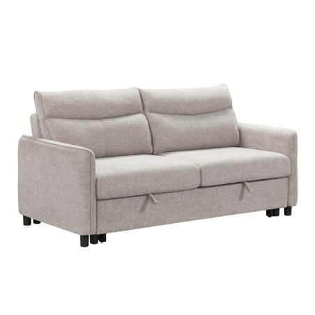 Canapé 3 Places Convertible Tissu Gris Perle - ALTIRA