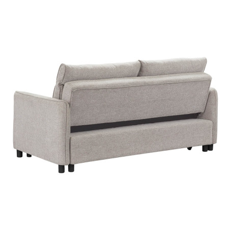 Canapé 3 Places Convertible Tissu Gris Perle - ALTIRA