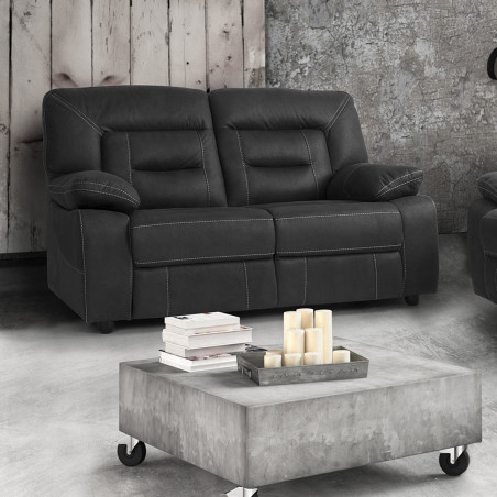 Canapé fixe 2 places gris foncé - ALNASS