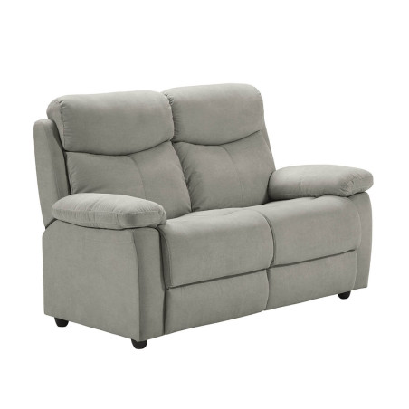 Canapé 2 places fixe gris clair tissu waterproof - TARIA