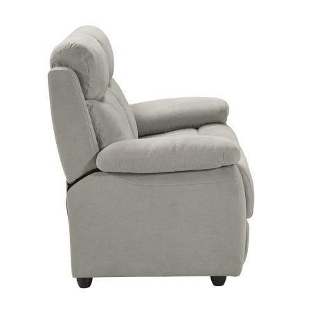 Canapé 2 places fixe gris clair tissu waterproof - TARIA