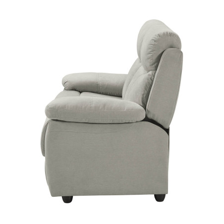 Canapé 2 places fixe gris clair tissu waterproof - TARIA