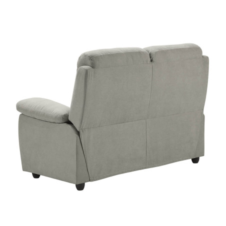 Canapé 2 places fixe gris clair tissu waterproof - TARIA