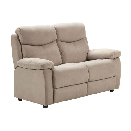 Canapé 2 Places Fixe Beige Tissu Waterproof - TARIA