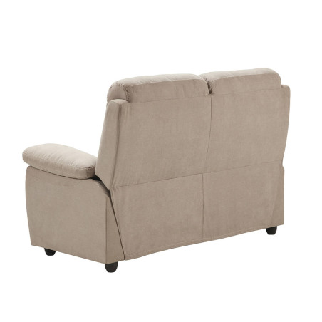Canapé 2 Places Fixe Beige Tissu Waterproof - TARIA