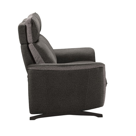 Canapé fixe 2 places tissu gris foncé chiné 2 tons - ALICA