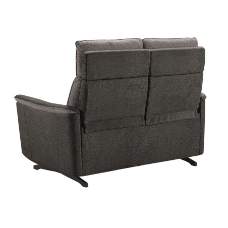 Canapé fixe 2 places tissu gris foncé chiné 2 tons - ALICA