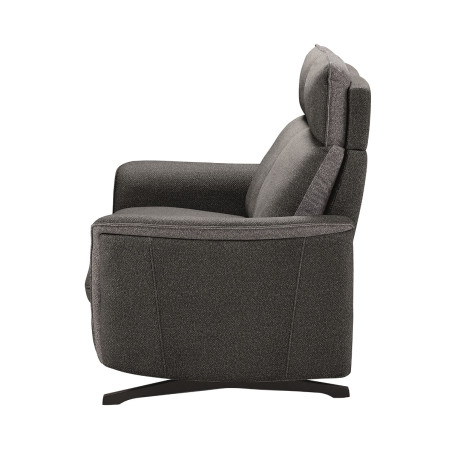 Canapé fixe 2 places tissu gris foncé chiné 2 tons - ALICA