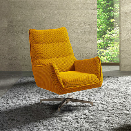 Fauteuil pivotant tissu maille 3D jaune - LAREDA