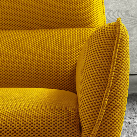 Fauteuil pivotant tissu maille 3D jaune - LAREDA