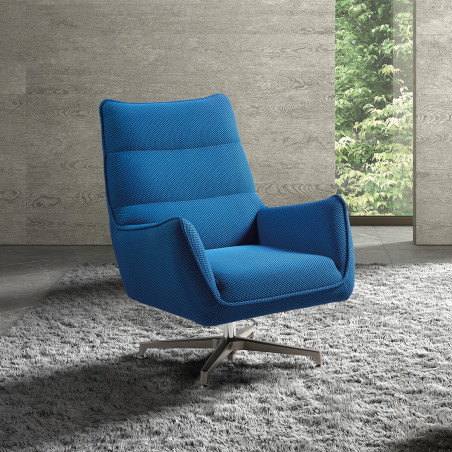 Fauteuil pivotant tissu maille 3D bleu - LAREDA