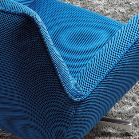 Fauteuil pivotant tissu maille 3D bleu - LAREDA