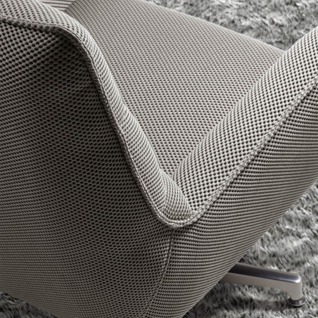 Fauteuil pivotant tissu maille 3D gris - LAREDA