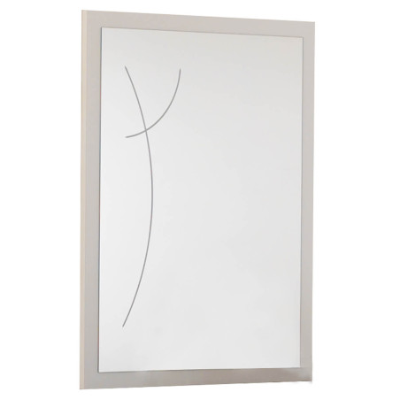 Miroir rectangulaire laqué blanc et chêne anthracite - LUCIUS