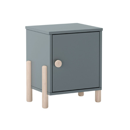 Chevet 1 porte en pin massif et MDF laqué vert kaki - ENOROR