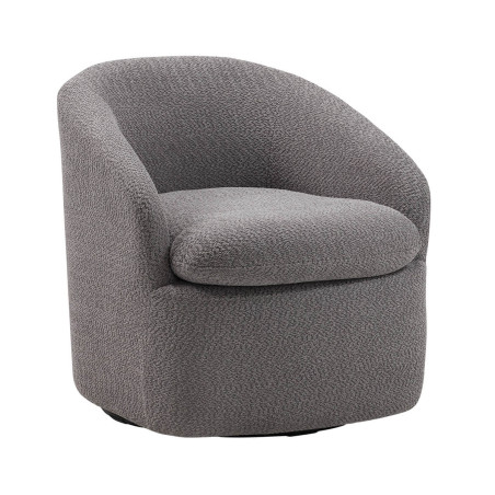 Fauteuil pivotant tissu bouclette gris foncé - MAGDA