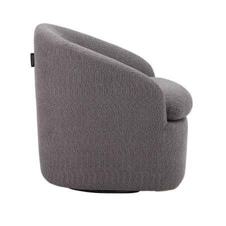 Fauteuil pivotant tissu bouclette gris foncé - MAGDA