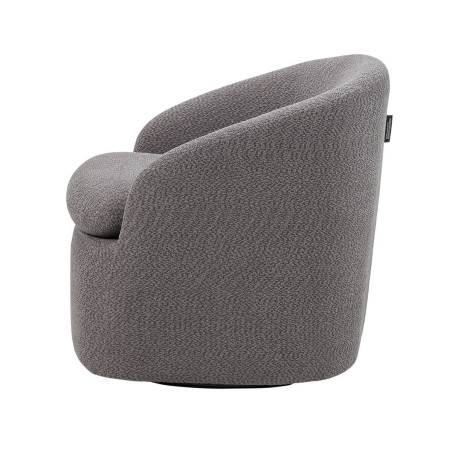 Fauteuil pivotant tissu bouclette gris foncé - MAGDA
