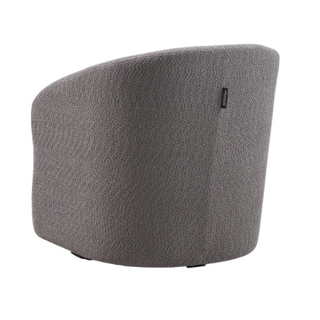 Fauteuil pivotant tissu bouclette gris foncé - MAGDA