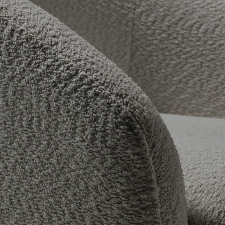 Fauteuil pivotant tissu bouclette gris foncé - MAGDA