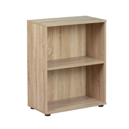 Étagère bibliothèque 2 niveaux effet bois finition sonoma - LEOR