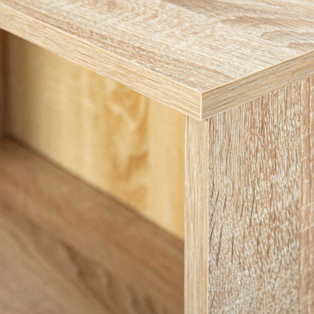 Étagère bibliothèque 2 niveaux effet bois finition sonoma - LEOR