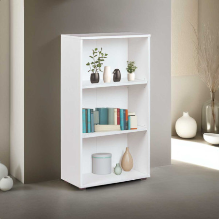 Étagère bibliothèque 3 niveaux blanc - LEOR