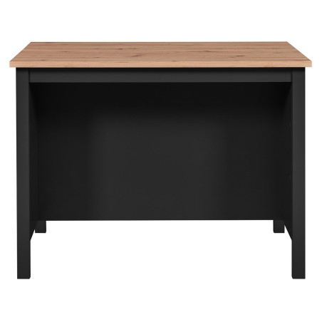 Ilot de cuisine noir et plateau effet bois - KENIO