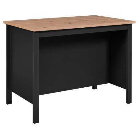 Ilot de cuisine noir et plateau effet bois - KENIO