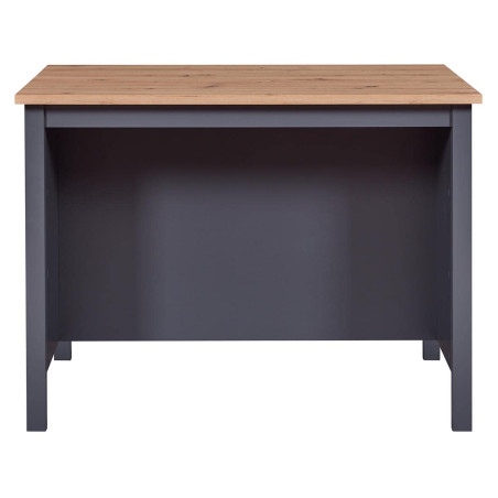 Ilot de cuisine anthracite et plateau effet bois - KENIO