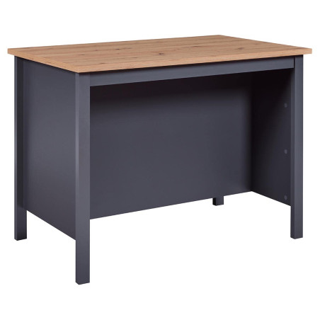 Ilot de cuisine anthracite et plateau effet bois - KENIO