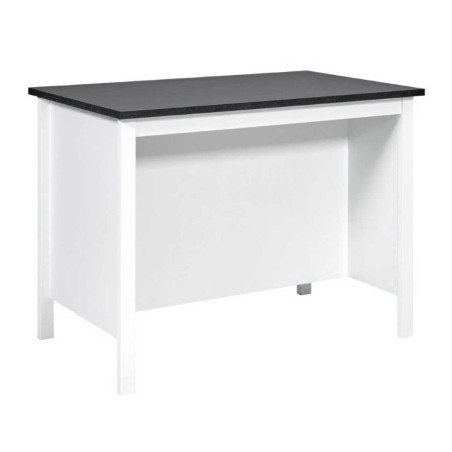Ilot de cuisine blanc et plateau anthracite - KENIO