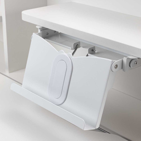 Bureau enfant réglable en hauteur blanc avec étagères - TECHNOR