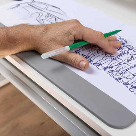 Bureau enfant réglable en hauteur blanc avec étagères - TECHNOR