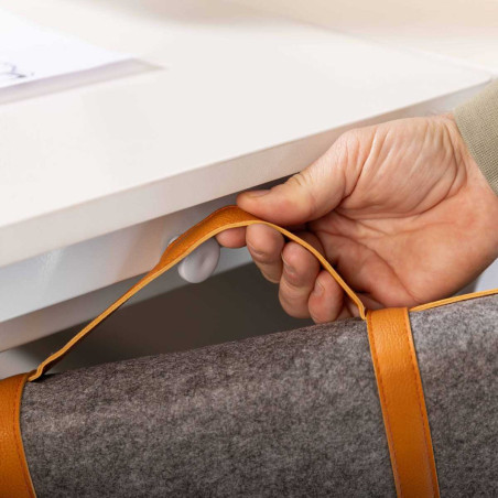 Bureau enfant réglable en hauteur blanc avec étagères - TECHNOR