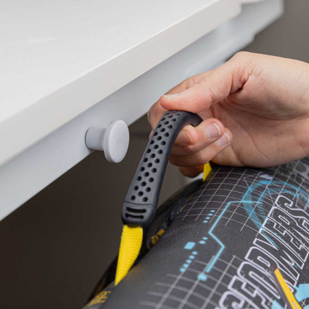 Bureau enfant réglable en hauteur blanc MDF et métal - TECHNOR