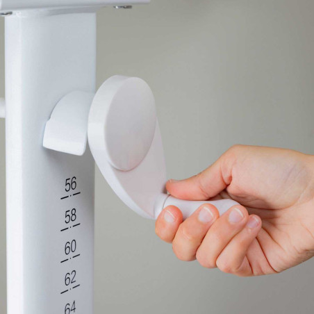 Bureau enfant réglable en hauteur blanc MDF et métal - TECHNOR