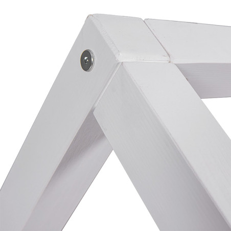 Lit cabane 90x200 cm avec barrières en pin massif blanc - SAREN