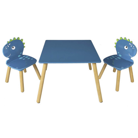 Ensemble table et chaises pour enfants décor dinosaure bleu - HIPPA