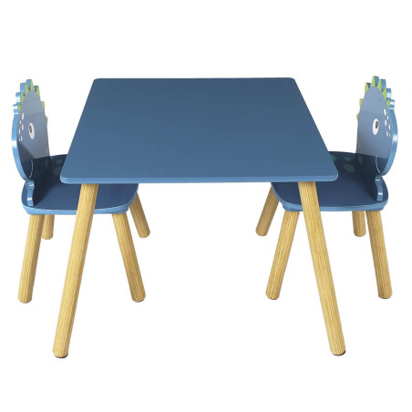 Ensemble table et chaises pour enfants décor dinosaure bleu - HIPPA