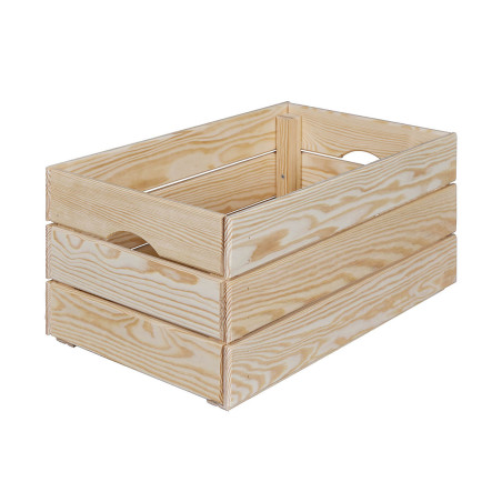 Caisse de rangement en bois naturel non traité 51 cm - HELAINE