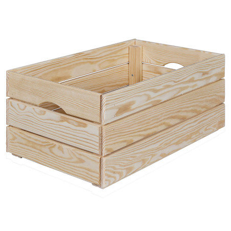 Caisse de Rangement en Bois Naturel Non Traité 65cm - HELAINE