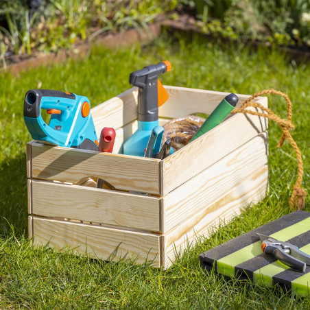 Caisse de Rangement en Bois Naturel Non Traité 65cm - HELAINE