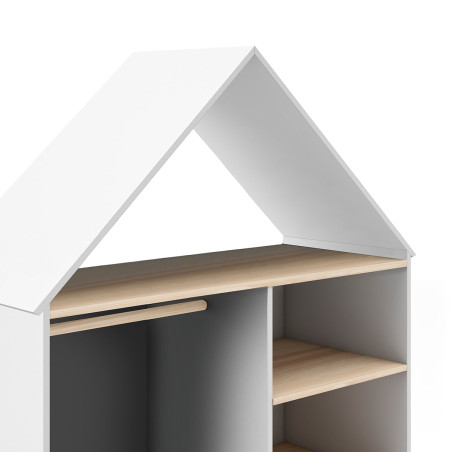 Dressing cabane enfant MDF et pin blanc naturel - KAINEN