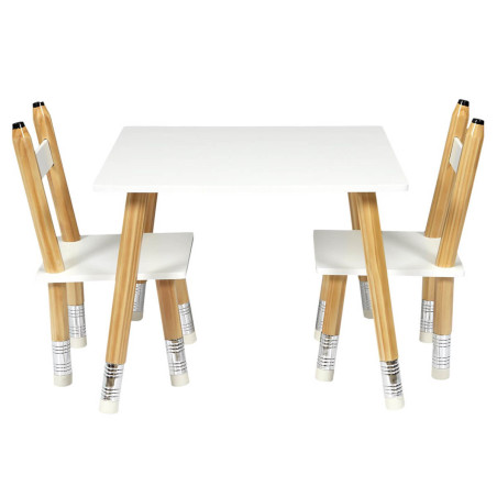 Ensemble table et 2 chaises enfant base crayons - LAPIO