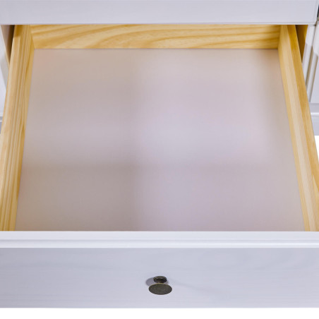 Armoire 2 Portes Bois Massif Vernis Blanc - NERON